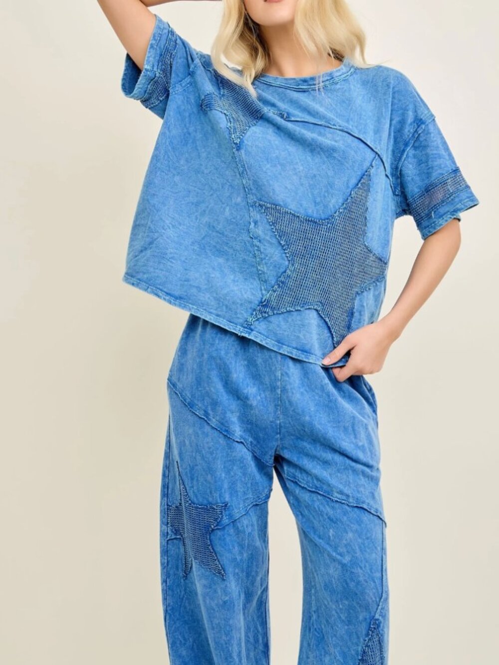 #170 COTTON JHER 2 PIECE STAR TOP AND PANT